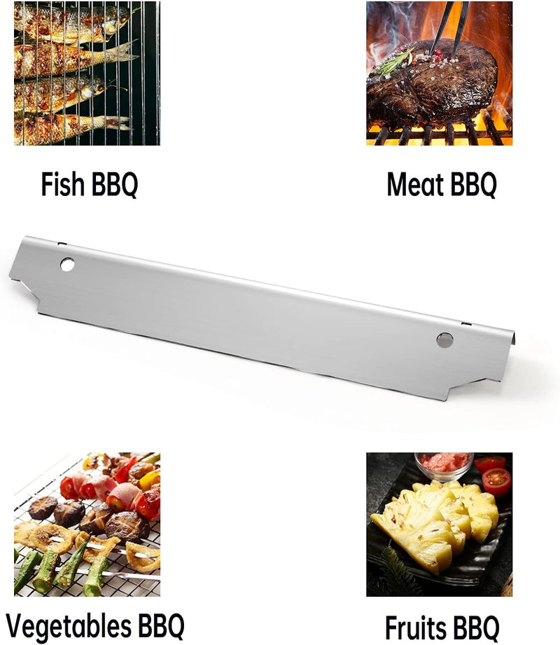 Stainless Steel Grill Heat Plate Shield Burner Cover Heat Tent Flame Tamer, BBQ Gas Grill Replacement Parts for Dyna-Glo 3 Burner Open Cart Propane DGC310CNP-D, DGC310BNP-D, 13 7/10 × 3 1/5”