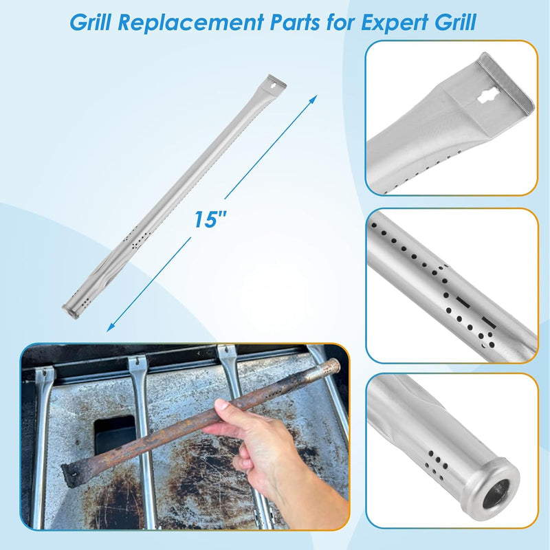 Replacement Parts Kit for Expert Grill 6 Burner 720-0969G 720-0969GA, Heat Shield and Burner Kit for Expert Grill Parts 720-0969, Expert Grill Replacement Parts 6 Burner XG1136207123005