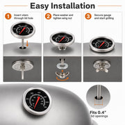2" Grill Temperature Gauge for BBQ Gas Grills