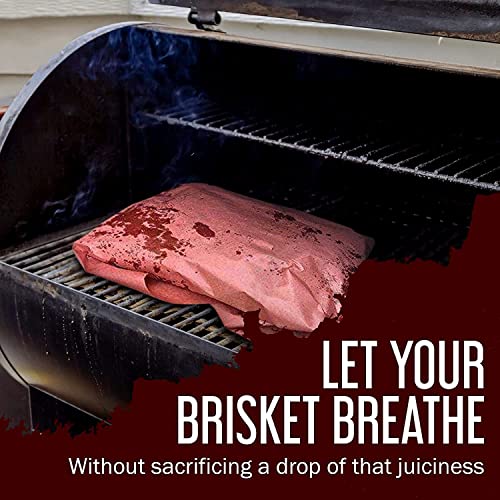 Bryco Goods Butcher Paper Roll - Peach Butcher Paper for Smoking Meat - Ideal for Smoking Meat - Unbleached Unwaxed Uncoated Kraft Paper - Butchers Paper Roll with Paper Dispenser Box - 18 In x 175 Ft - Grill Parts America