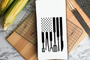 King of the Grill Set of 3 Grilling Towels with Hanging Loop - 100% Cotton Flour Sack Towels - BBQ Father's Day Gift Idea for Men Dad Grandpa - Grill Parts America