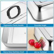 HaSteeL Rectangular Basting Cover, Stainless Steel Cheese Melting Dome Steaming Cover Lid, Heavy Duty Griddle Grill Accessories for Flat Top Teppanyaki BBQ Kitchen Indoor & Outdoor, Dishwasher Safe - Grill Parts America