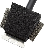 Cuisinart CCB-4125 4-in-1 Grill Cleaning Brush with Stainless Steel Wire Bristles - Scour Pad - Grill Scraper - 13" Handle Length - Grill Parts America
