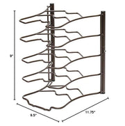 Deco Brothers Pan Organizer Rack for Kitchen Cabinet and Counter, Bronze - Grill Parts America
