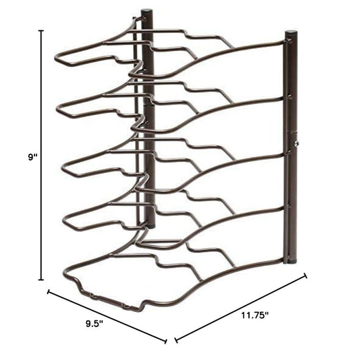 Deco Brothers Pan Organizer Rack for Kitchen Cabinet and Counter, Bronze - Grill Parts America