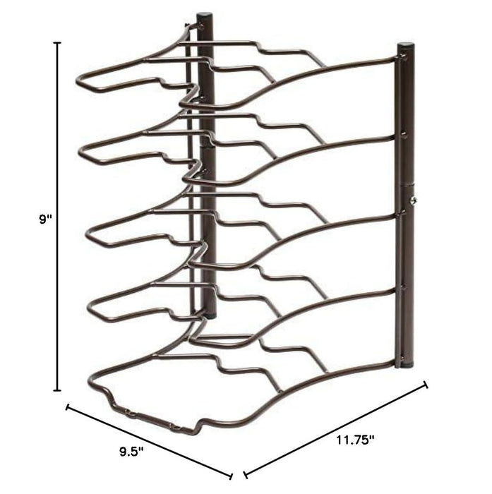 Deco Brothers Pan Organizer Rack for Kitchen Cabinet and Counter, Bronze - Grill Parts America