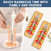 Unique Kabob Skewers for Grilling Rack - BBQ Accessories Grill Stand Tool Mens Gift, Vegetable Barbecue Holder for Christmas Dad Gift Idea, Gift for Fathers Day, Valentines, Birthday, Stocking Stuffer - Grill Parts America