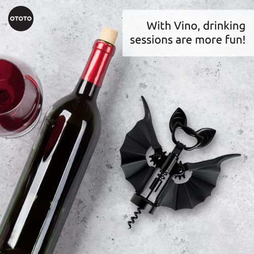 OTOTO 2-in-1 Wine & Beer Opener, Goth Halloween Gifts, Gothic Wine Accessories & Gifts for Wine Lovers, Spooky Corkscrew Bottle Opener, Wine Accessories, Wine Gifts, Cool Kitchen Gadgets (Vino) - Grill Parts America