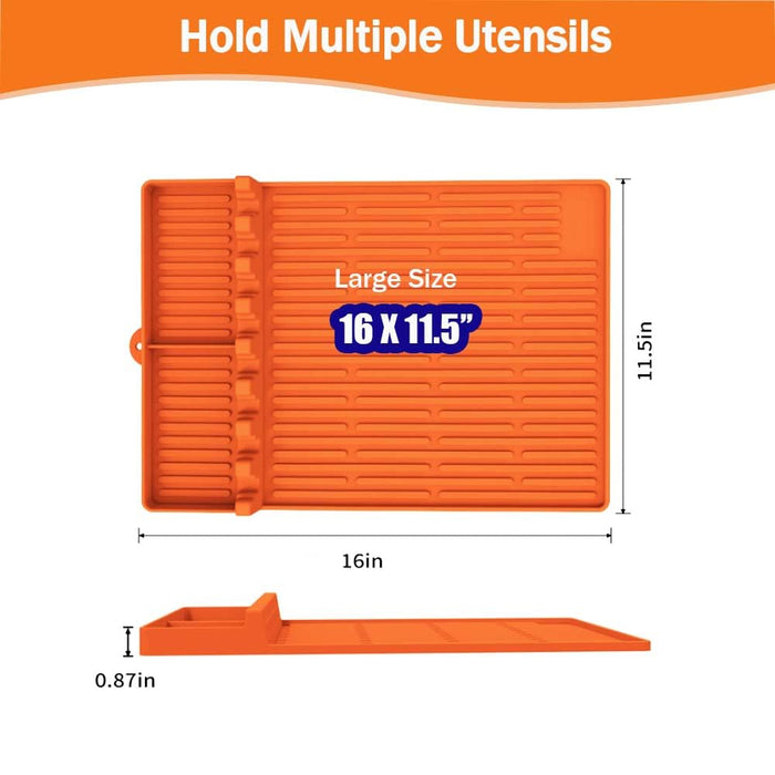 Premium Silicone Grill Mat for Blackstone - Heat-Resistant Griddle Tools Mat with Drip Pad, Perfect for Outdoor Grilling & Kitchen Counter - Vibrant Orange - Grill Parts America