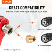 VEVOR High Pressure Washer Gun, 4000 PSI Power Washer Spay Gun with Replacement Extension Wand, M22-14,15mm Inlet & 1/4'' Outlet, Pressure Washer Handle with 5 Nozzle Tips - Grill Parts America