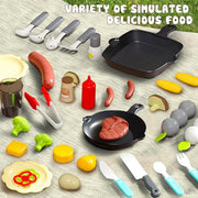 Blueyak Toddler BBQ Grill Playset - Kitchen Toy Set with Smoke Sound & Light, Toy Grill BBQ Playset for Kids with Pretend Play Food Toys in/Outdoor Interactive Toys BBQ Cooking Game for Girls Boys - Grill Parts America