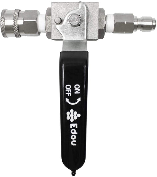 EDOU DIRECT Ball Valve for High Pressure Washer Hose Kit | 3/8" Male Plug X 3/8" Female Quick Connect | 4,500 PSI Max Working Pressure | Includes replacement Quick Connect and Teflon Tape - Grill Parts America