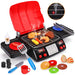 Kids Play Food Grill with Pretend Smoke Sound Light Kitchen Playset BBQ Accessories Camping Cooking Set Barbecue Toddler Girl Boy Toy 2 3 4 5 6 Year Old 4-8 Birthday Kid Outdoor Toy Gift Idea - Grill Parts America