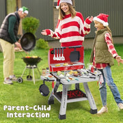 Blueyak Toddler BBQ Grill Playset - Kitchen Toy Set with Smoke Sound & Light, Toy Grill BBQ Playset for Kids with Pretend Play Food Toys in/Outdoor Interactive Toys BBQ Cooking Game for Girls Boys - Grill Parts America