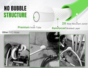YAMATIC Pro Flexible Pressure Washer Hose for Gas Electric Power Washer Replacement, 25 FT Kink Resistant Extension With 3/8" Quick Connect Adapters, Leak-Free M22 Fittings, 1/4" 3200 PSI, Green - Grill Parts America