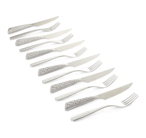 Weber Deluxe Cutlery Set - Serrated Stainless Steel Fork and Knife Set - Weber Barbecue Accessories - 12 Pieces - Silver (17845) - Grill Parts America