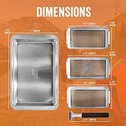Yukon Glory™ BBQ 'N SERVE Grill Basket Set - Includes 3 Grilling Baskets a Serving Tray & Clip-on Handle - "Patented Grill-to-Table Design" Perfect For Grilling Fish Veggies & Meats - Grill Parts America