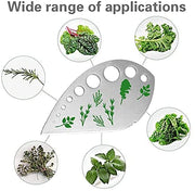 Herb Stripper, Jiaedge Green 9 holes Stainless Steel Kitchen Herbs Leaf Stripping Tool, Metal Herb Peeler for Kale, Collard Greens, Thyme, Basil, Rosemary Stripper - Grill Parts America