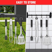 PARGRILL Grill Accessories Heavy Duty BBQ Set Gifts for Men/Women - Premium Stainless Steel Spatula, Fork, Brush & Tongs, Barbecue Utensils Tool Kit Gift for Grilling Lover Outdoor - Grill Parts America