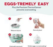 Deluxe Egg Cooker, 12 Hard Boiled Eggs, Black