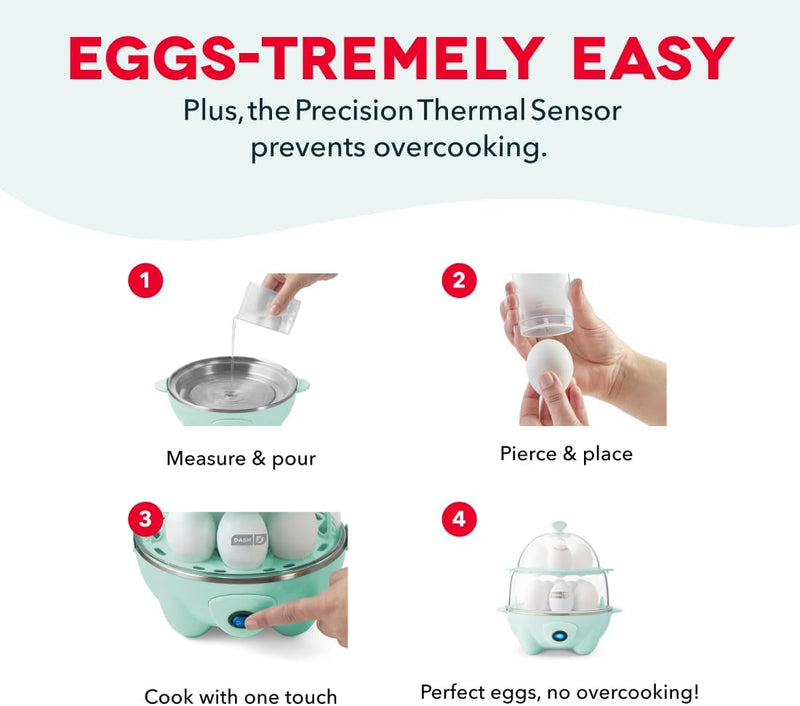 Deluxe Egg Cooker, 12 Hard Boiled Eggs, Black