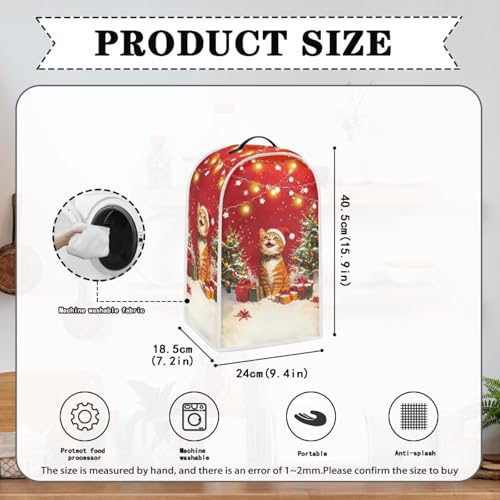 Hudotybom Blender Cover Dust Cover Christmas Cat Food Processor Cover with Top Handle Small Kitchen Appliance Covers Anti Fingerprint Coffee Maker Cover Christmas Decoration - Grill Parts America
