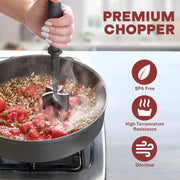 Meat Chopper for Hamburger, Premium Heat Resistant Masher and Smasher for Ground Beef, Ground Turkey and More, Nylon Ground Beef Chopper Tool and Meat Fork, Non Stick Mix Chopper - Grill Parts America