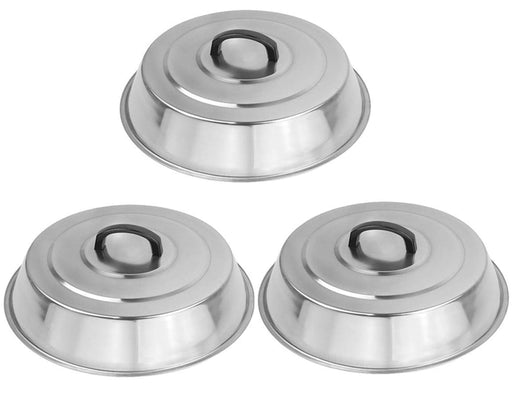 3 Sets BBQ Accessories 12 Inch Round Stainless Steel Basting Cover - Cheese Melting Dome and Steaming Cover, Best for Blackstone Camp Chef Flat Top Griddle Grill Cooking Indoor or Outdoor - Grill Parts America