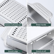 ZDRongZhen Kitchen Supply-Over The Sink Stainless Steel Retractable Kitchen Sink Basket -Wash Vegetables and Fruits, Drain Pasta and Dry Dishes,Extendable (Medium Silver) - Grill Parts America