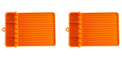 Pet Baby 2PCS Silicone Griddle Tools Mat, Large Spatula Mat with Drip Pad Griddle Silicone Mat Side Shelf Mat for Grill BBQ Griddle Accessories-Orange15.35 * 10.63" - Grill Parts America