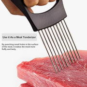 JAYVAR Onion Holder for Slicing, Lemon Slicer Onion Cutter for Slicing, Vegetable Cutter for Potato and Tomato, Avocados, Eggs, Food Slicer Assistant Tool for Slicing Fruit Lemon and Meat - Grill Parts America