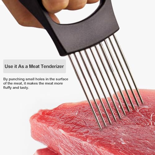 JAYVAR Onion Holder for Slicing, Lemon Slicer Onion Cutter for Slicing, Vegetable Cutter for Potato and Tomato, Avocados, Eggs, Food Slicer Assistant Tool for Slicing Fruit Lemon and Meat - Grill Parts America