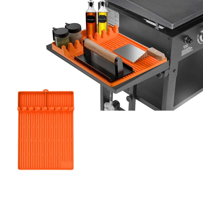 Premium Silicone Grill Mat for Blackstone - Heat-Resistant Griddle Tools Mat with Drip Pad, Perfect for Outdoor Grilling & Kitchen Counter - Vibrant Orange - Grill Parts America