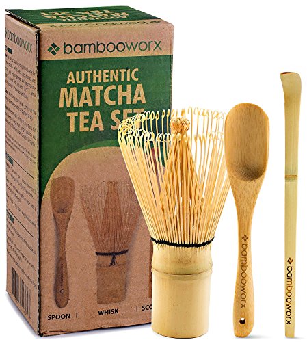 BambooWorx Matcha Whisk Set - Matcha Whisk (Chasen), Traditional Scoop (Chashaku), Tea Spoon. The Perfect Set to Prepare a Cup of Japanese Matcha Tea, Handmade from 100% Natural Bamboo - Grill Parts America