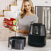 Ninja Air Fryer, Roast, Bake, Air Fry, Roast, Broil, Reheats, & Dehydrates, 4-in-1, Fries, Frozen Food, Veggies, and Juicy Meat, Less Oil, Easy Meals, Healthy Meals, Compact, 4 QT, Grey, AF101 - Grill Parts America
