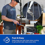 Grill Floss Premium Grill Scraper for Outdoor Grill with Round Grates - Alternative to Grill Brush for Outdoor Grill - BBQ Grill Grate Cleaner Cleans Top and Bottom of Grill Without Lifting Grates - Grill Parts America