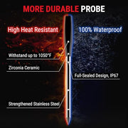 ThermoPro TempSpike Plus 600ft Wireless Meat Thermometer with 2 Color-Coded Probes, Bluetooth Meat Thermometer with LCD-Enhanced Booster, Meat Thermometer Digital for Oven Grill Smoker Thermometer - Grill Parts America