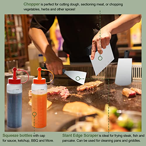 Griddle Accessories Kit, 43PCS Flat Top Grill Accessories Set for Blackstone and Camp Chef, BBQ Spatula Set with Enlarged Spatulas, Basting Cover, Scraper, Tongs for Outdoor - Grill Parts America
