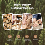 KLYRO Wooden Spoons for Cooking, Nonstick Kitchen Utensils Set with 4 Piece Measuring Spoons, Comfort Grip Wooden Spatula Set, 9 Piece Teak Wooden Cooking Utensils with Holder and Spoon Rest - Grill Parts America