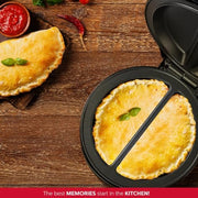 Holstein Housewares - Non-Stick Omelet & Frittata Maker, Stainless Steel - Makes 2 Individual Portions Quick & Easy (2 Section, Black) - Grill Parts America