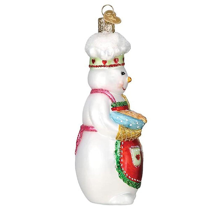 Old World Christmas Ornaments Snow Woman Chef Glass Blown Ornaments for Christmas Tree - Grill Parts America