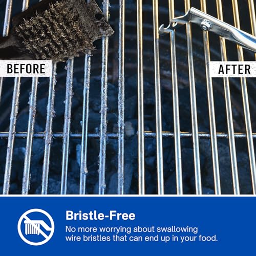 Grill Floss Premium Grill Scraper for Outdoor Grill with Round Grates - Alternative to Grill Brush for Outdoor Grill - BBQ Grill Grate Cleaner Cleans Top and Bottom of Grill Without Lifting Grates - Grill Parts America