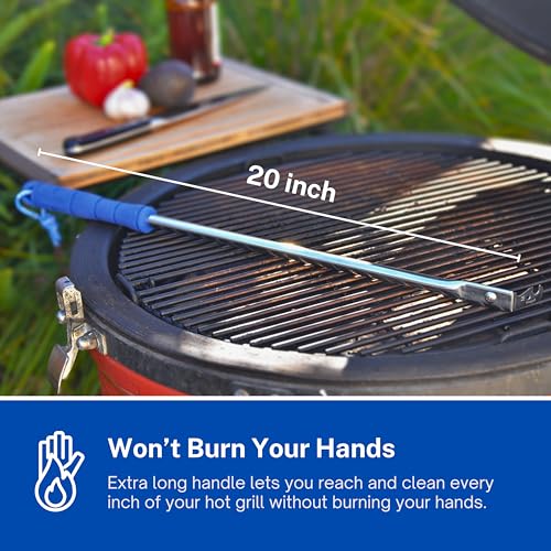 Grill Floss Premium Grill Scraper for Outdoor Grill with Round Grates - Alternative to Grill Brush for Outdoor Grill - BBQ Grill Grate Cleaner Cleans Top and Bottom of Grill Without Lifting Grates - Grill Parts America