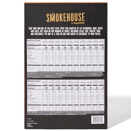 Smokehouse by Thoughtfully Ultimate Grilling Spice Set, Grill Seasoning Gift Set Flavors Include Chili Garlic, Rosemary and Herb, Lime Chipotle, Cajun Seasoning and More, Pack of 20 - Grill Parts America