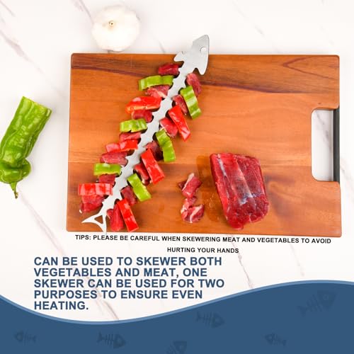 Unique Kabob Skewers for Grilling Rack - BBQ Accessories Grill Stand Tool Mens Gift, Vegetable Barbecue Holder for Christmas Dad Gift Idea, Gift for Fathers Day, Valentines, Birthday, Stocking Stuffer - Grill Parts America