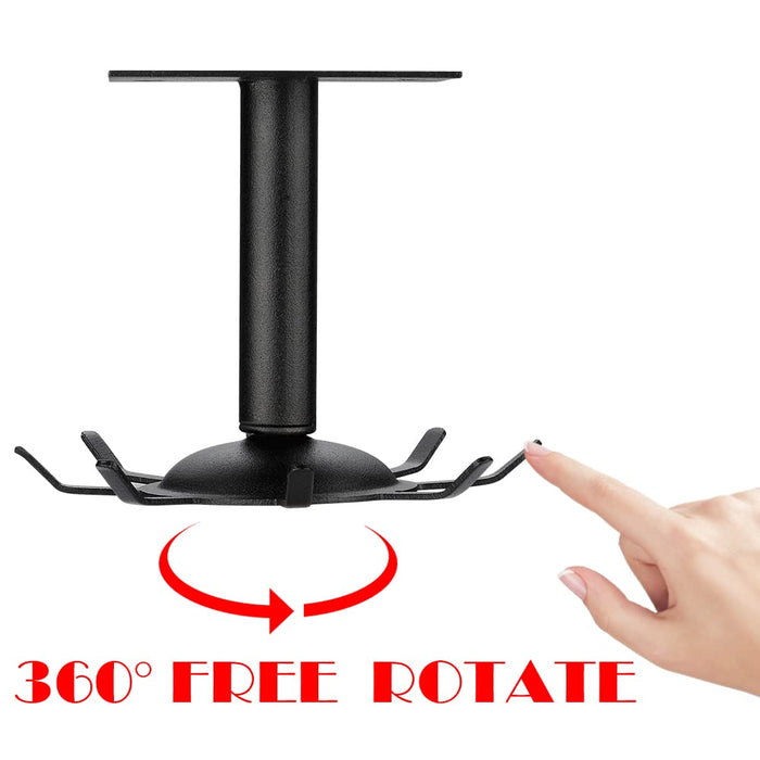 Kitchen Rotating Utensils Hooks, Matte Black Cooking Utensil Rack with 8 Rotatable Hooks for Spoons Pots Rags. Top Mounted Metal Kitchen Utensils Hanger Holder for Kitchen Bathroom Garage. - Grill Parts America