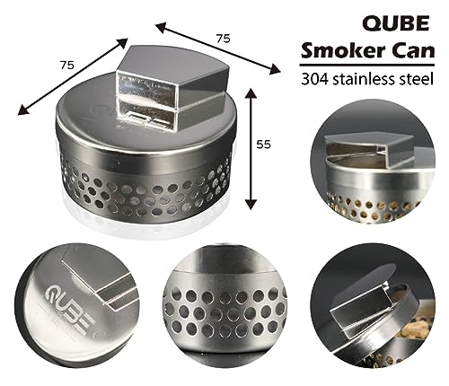 QUBE BBQ Smoker Box - Barbecue Grilling Accessories, Add Smokey BBQ Flavor on Gas Grill or Charcoal Grills with This Stainless Steel Smoker Box - Grill Parts America
