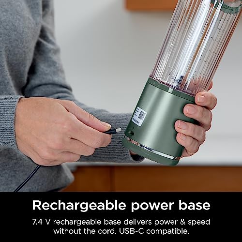 Ninja BC151EM Blast Portable Blender, Cordless, 18oz. Vessel, Personal Blender-for Shakes & Smoothies, BPA Free, Leakproof-Lid & Sip Spout, USB-C Rechargeable, Dishwasher Safe Parts, Forest Green - Grill Parts America