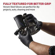Venom Steel Industrial Nitrile Gloves, Chemical Resistant Disposable Black Gloves, Latex-Free, Powder-Free, Textured Grip, Heavy Duty Two-Layer Protection, 6 mil, One Size Fits Most, 100 Count - Grill Parts America