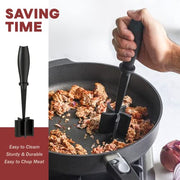 Meat Chopper for Hamburger, Premium Heat Resistant Masher and Smasher for Ground Beef, Ground Turkey and More, Nylon Ground Beef Chopper Tool and Meat Fork, Non Stick Mix Chopper - Grill Parts America